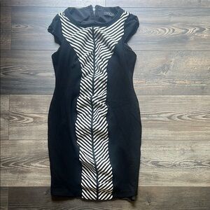 Iris Setlakwe Black and White Cowl Neck Sleeveless Mini Dress